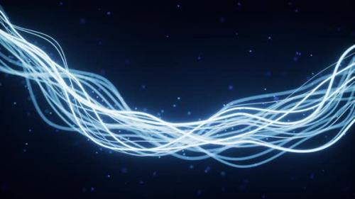Videohive - Abstract wave gradient curves and particles - 42767222