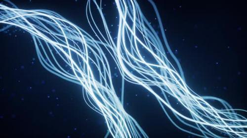 Videohive - Abstract wave gradient curves and particles - 42767232