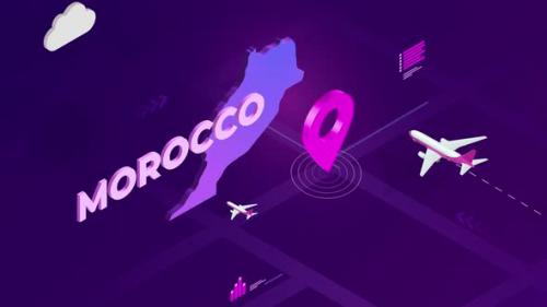 Videohive - Morocco Infographic Isometric Map Background 4K - 42782728