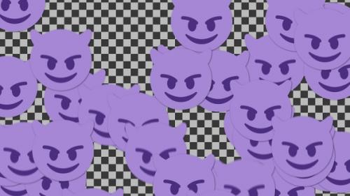 Videohive - Emojii Smiling Face With Horns Transition | UHD | 60fps - 42782739
