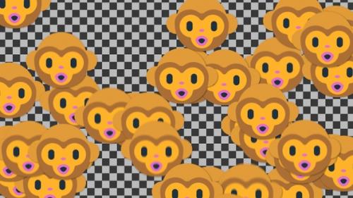 Videohive - Emojii Monkey Face Transition | UHD | 60fps - 42782742