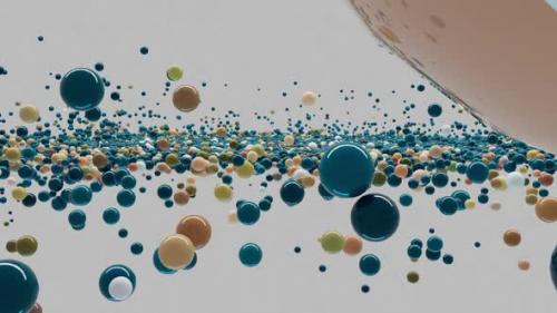 Videohive - Dynamic animation of spheres of different colors moving randomly in space - 42759605