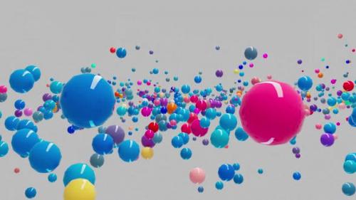 Videohive - Dynamic animation of spheres of different colors moving randomly in space create - 42759635