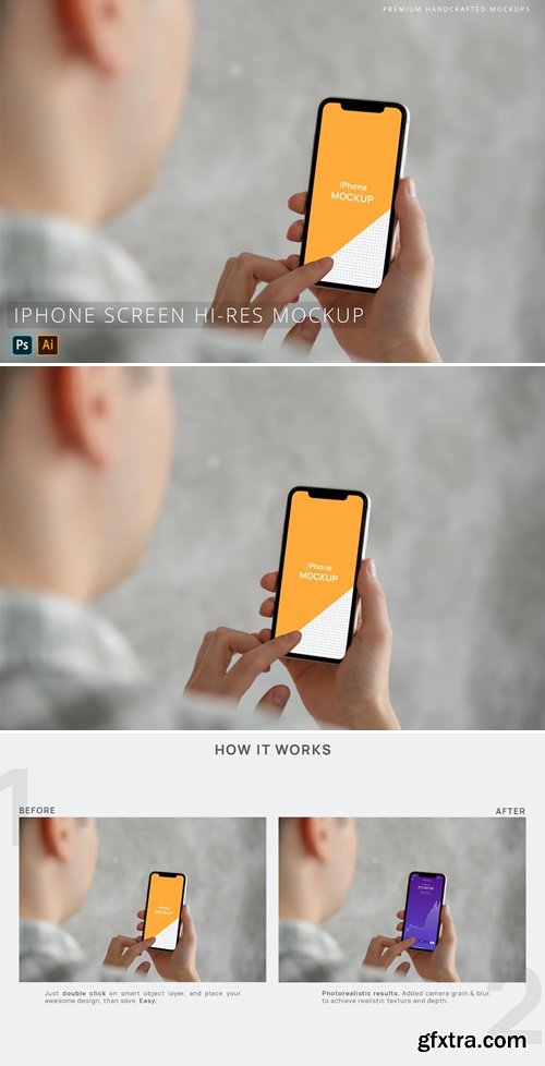 Person Holding iPhone Photo Mockup 2HQ2KGM