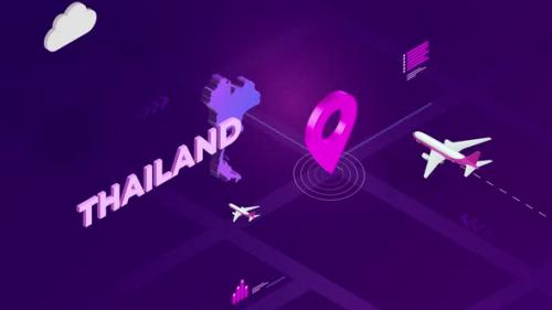 Videohive - Thailand Infographic Isometric Map Background 4K - 42825981