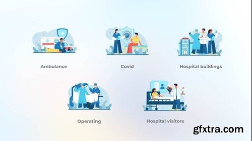 Videohive Hospital buildings - Flat concept 42886939