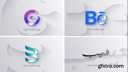 Videohive Clean Shadow Outline Logo 42856214