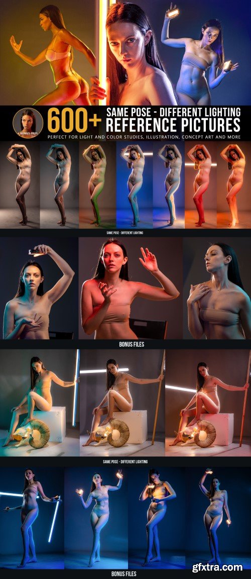 Artstation – 600+ Same Pose Different Lighting Reference Pictures