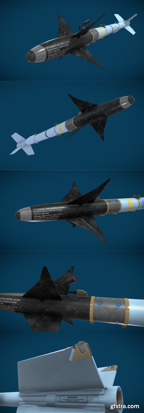 AIM-9L Sidewinder Missile 3D model