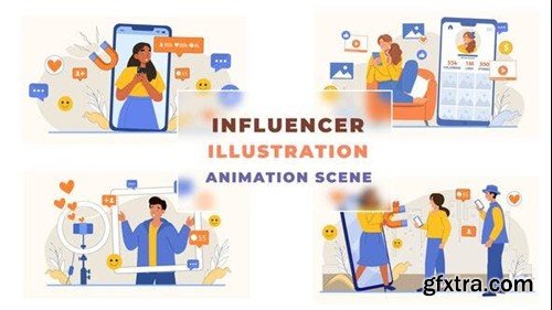 Videohive Influencer Illustration Animation Scene 42927289