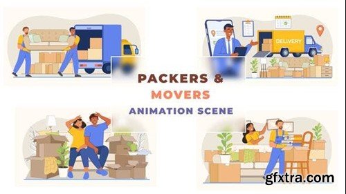 Videohive Packers And Movers Animation Scene 42855615