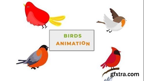 Videohive Small Sparrow Birds Animation scene 42855426