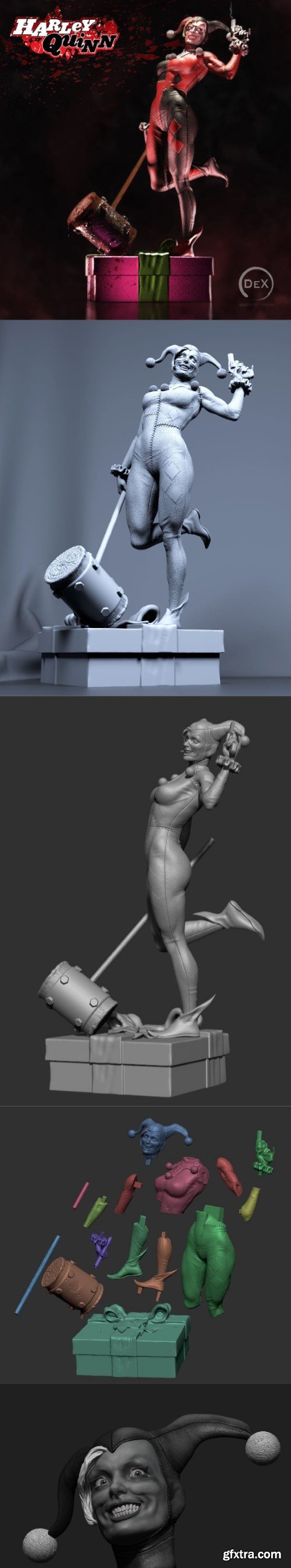 Harley Quinn 1-4 scale statue 3D print model