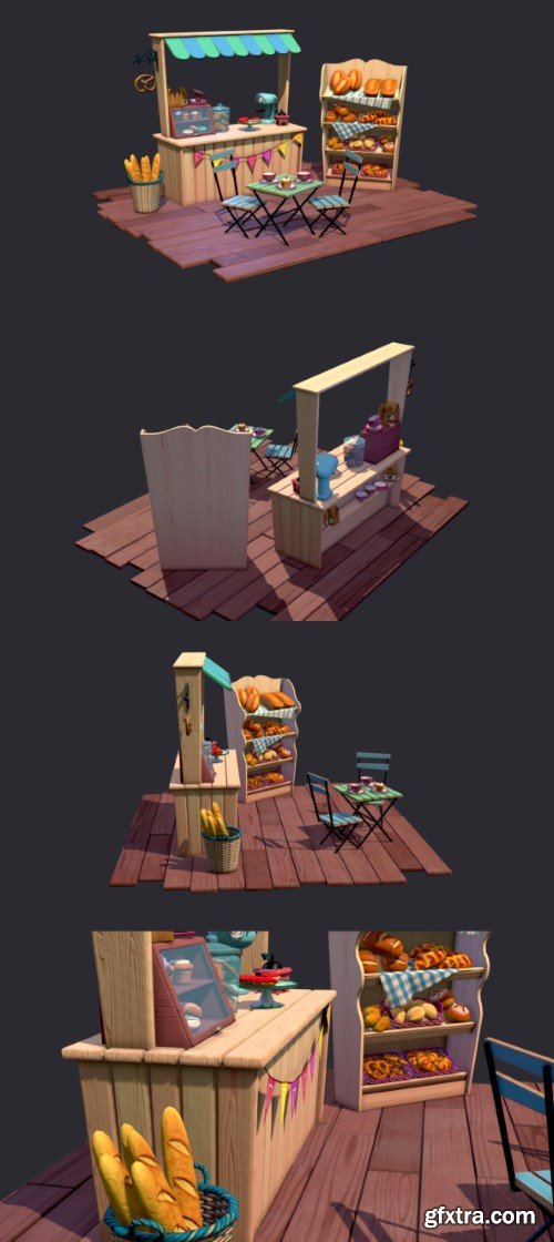 Bakery Stall 3d model