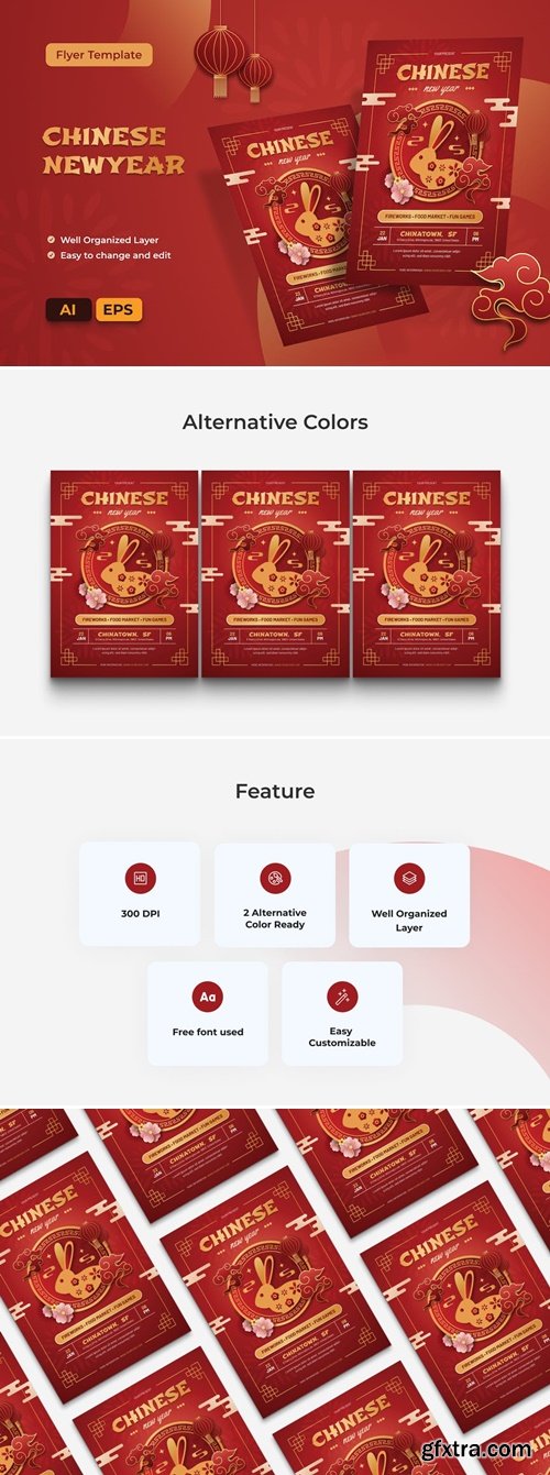 Chinese New Year Flyer Ai & EPS Template DSMCASA