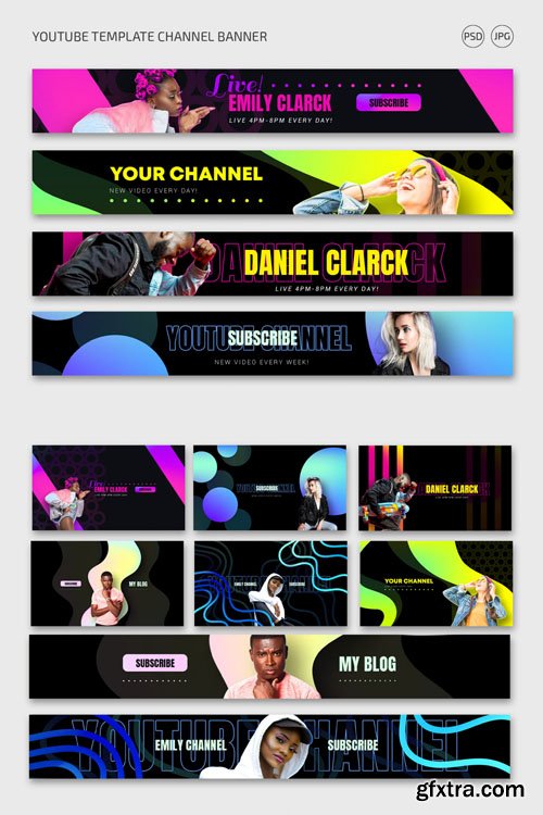 Youtube Channel Banners PSD Templates
