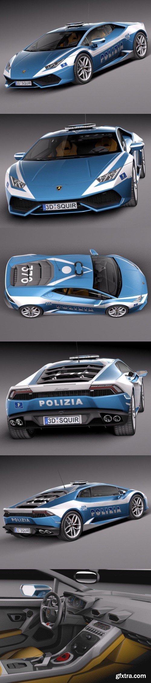 Lamborghini Huracan 2015 Italian Police Car 3d model