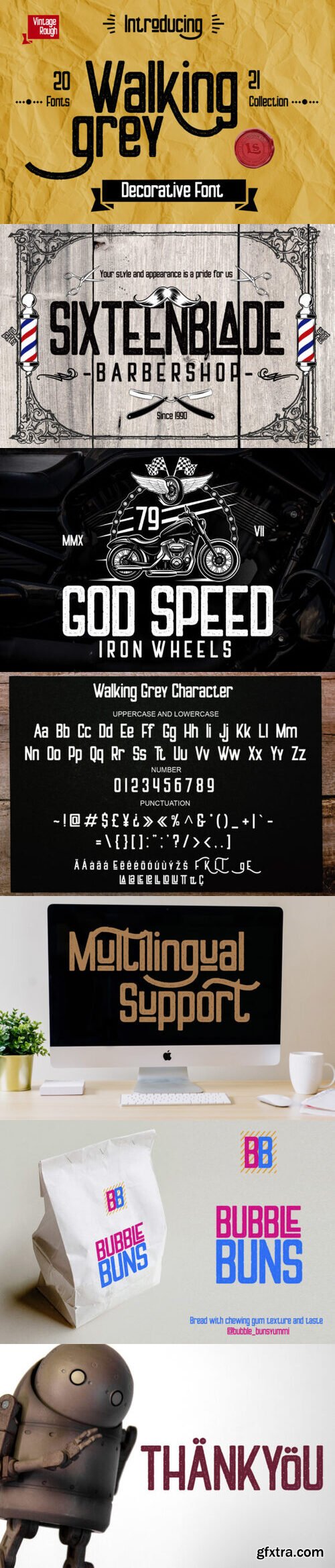 Walking Grey Font