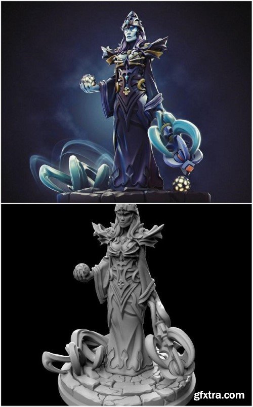 Sorceress Statue – 3D Print Model