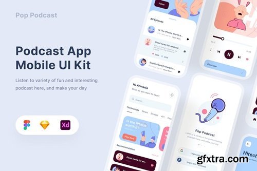 Podcast Mobile App UI Kit