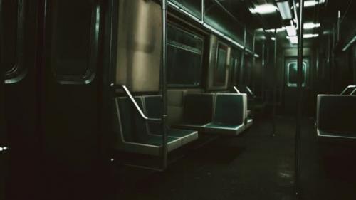 Videohive - Empty Subway Wagon Using New York City Public Transportation System - 42950737