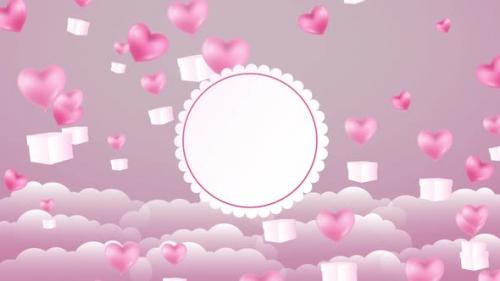 Videohive - Love Background With Heart Balloons Flying - 42973287