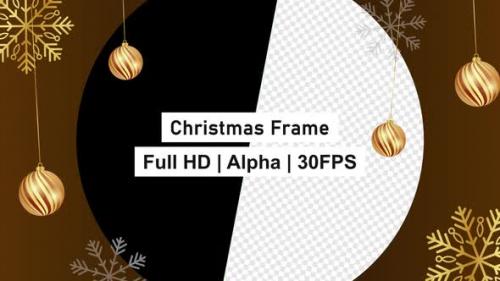 Videohive - Merry Christmas Snowflakes and Balls Frame With Alpha - 42973288