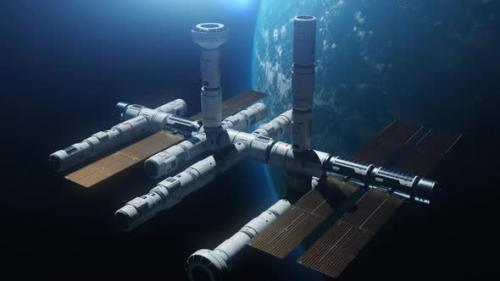 Videohive - construction of a new space station in orbit of the earth . time-lapse on the theme of space - 42974598