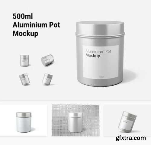 500ml Aluminium Pot Mockup NYLY7XN