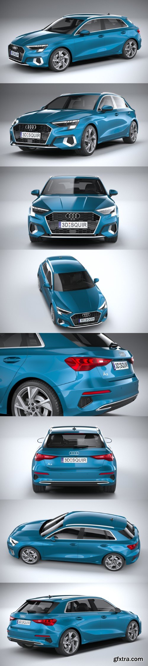 Audi A3 2021 3D Model