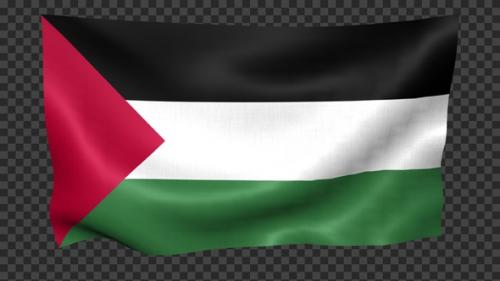 Videohive - Palestine Flag Waving Looped - 42968979