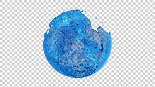 Videohive - Blue Water Splash Ball V2 Alpha - 42970775