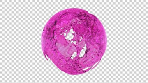 Videohive - Pink Color Water Splash Ball Alpha - 42970776