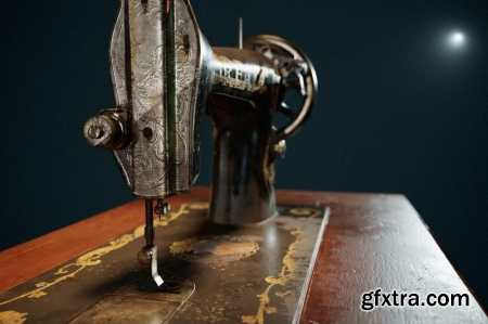 Vintage Treadle Sewing Machine – 3D Model