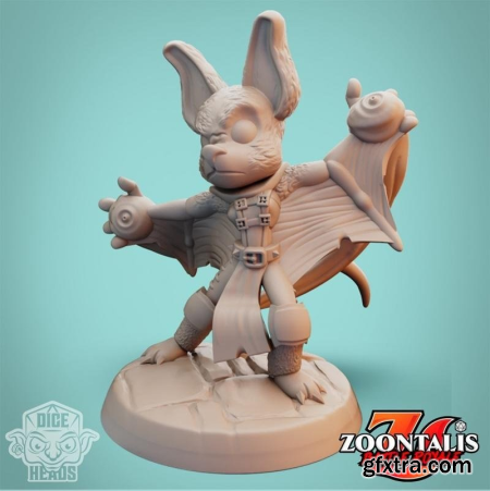 Dice Heads – Bat Wizard and Bat Barbarian – 3D Print Model