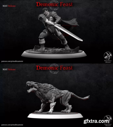 Hell Hound and Dark Swordsman – 3D Print Model