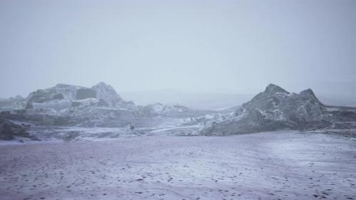 Videohive - Dramatic Winter Dark Desert Steppe on a Highland Mountain Plateau - 42949194