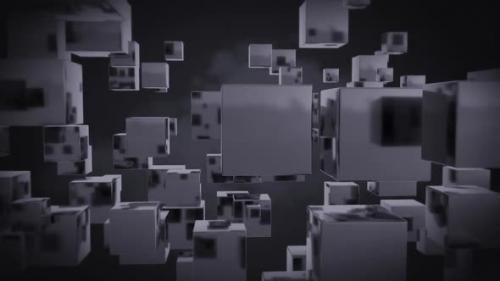 Videohive - Abstract Cube Background Black And White Loops - 42924014