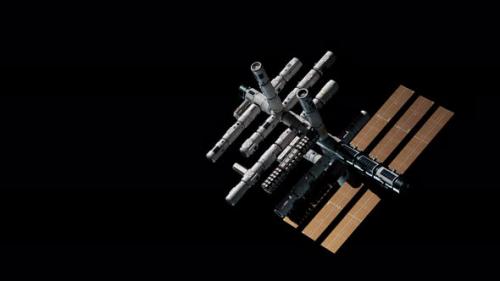 Videohive - space station flying in space, the concept of space technology development. - 42974664