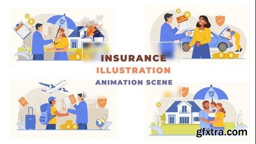 Videohive Type of Insurance Animation Scene 43042715