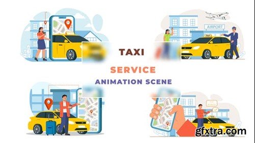 Videohive Taxi Service Animation Scene 43069781