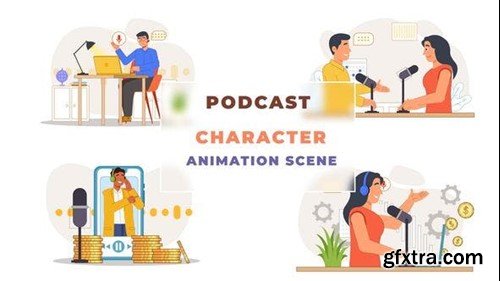 Videohive Podcast Animation Scene 43069622