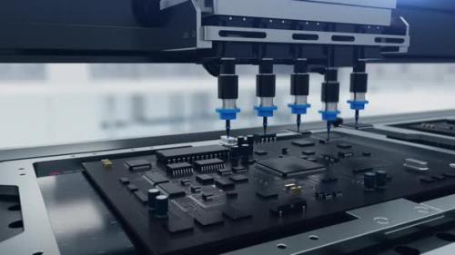 Videohive - conveyor line for the production and assembly of system circuit boards and microchips. - 42974628