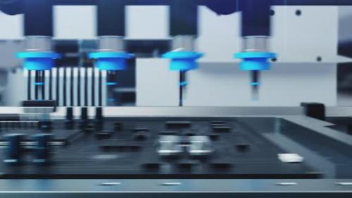 Videohive - Automated assembly line for microelectronics and chip production. technology concept - 42974646