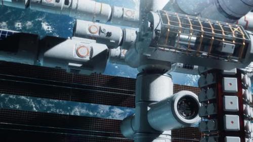 Videohive - a modern space station in space orbiting the earth. an epic video - 42974655