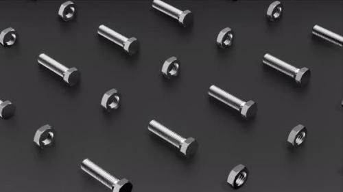 Videohive - Metal Bolts and Nuts Loop - 42976503
