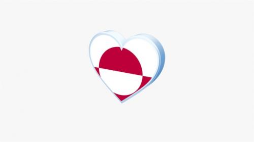 Videohive - Greenland Flag Heart Shape - 43032373