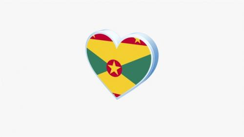 Videohive - Grenada Flag Heart Shape - 43032374
