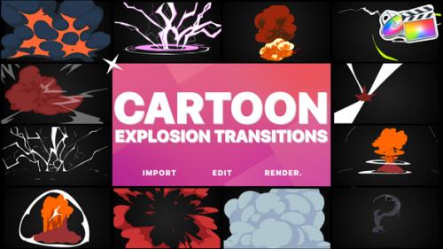 Videohive - Cartoon Explosions Transitions | FCPX - 43068959