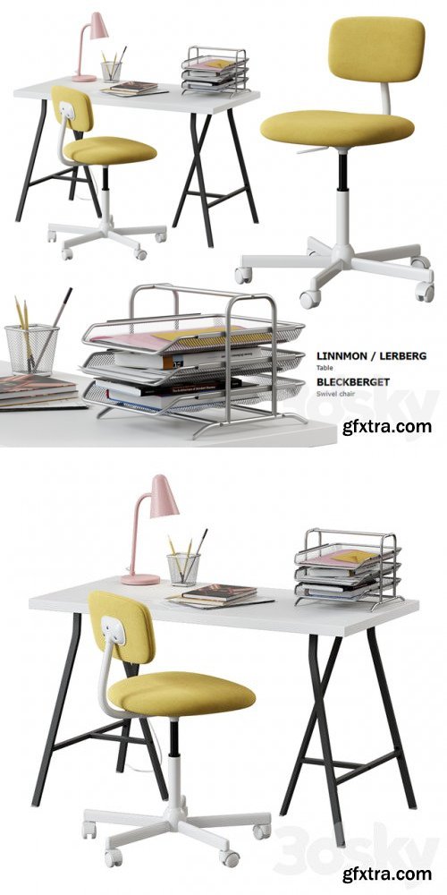 Ikea / Linnmon - Lerberg Table + Bleckberget Chair